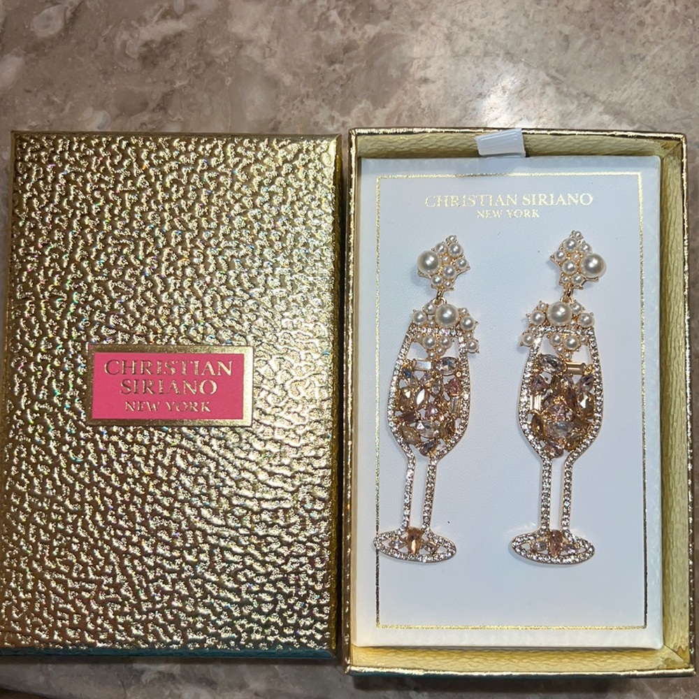 Champagne Glass Earrings